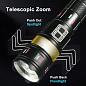 Фонарь NIGHT VISION FLUORESCENCE AK178-1-WHITE LASER LED PM60-TG+COB, 4x18650, Power Bank, ЗУ Type-C, zoom, 5 фильтров