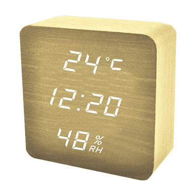 часы сетевые vst-872s-6 белые (корпус желтый), температура, влажность, usb, оптом, купить