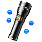 Ліхтар NIGHT VISION FLUORESCENCE G01-PM50-TG, індикація заряду, 4x18650, ЗУ Type-C, zoom, Box
