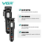 Комплект VGR 2 в 1 V-600&900 BLACK, аккумуляторная машинка для стрижки (clipper) и триммер, 10 насадок, LED display, 7000 RPM
