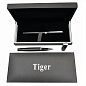 Подарочная ручка роллерная Tiger в футляре (черно-серебристая) 382