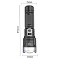Фонарь PLD-008 WHITE LASER LED PM10-TG, Li-Ion аккум., power bank, индикация заряда, ЗУ Type-C, zoom, Box
