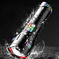 Фонарь NIGHT VISION FLUORESCENCE KEZU G01/AK177D1-WHITE LASER LED PM60-TG, 4х18650, power bank, ЗУ Type-C, zoom