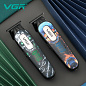 Триммер VGR V-260 GREEN, 3 насадки, 2000mAh, 9000 RPM, LED display