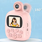 Дитячий фотоапарат миттєвого друку  A19, pink з підтримкою microSD card, 3Y+