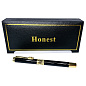 Шариковая ручка в подарочном футляре, черная с золотыми вставками Honest 3217