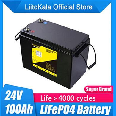 аккумулятор lifepo4, liitokala, 24v 100ah, bms smart плата, оптом, купить