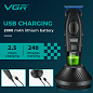 Машинка (триммер) для стрижки волос VGR V-887T BLACK, 3 насадки, 9000RPM