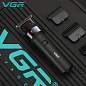 Триммер VGR V-987 BLACK, 3 насадки, LED display