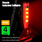 Велофонарь LEADBIKE LD77-LS-4LED с лазерной разметкой, waterproof, Li-Ion  аккумулятор, ЗУ Type-C