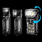 Фонарь налобный X52-2LED+6SMD(RGB), Motion Sensor, индикация аряда, Li-Ion аккум., ЗУ Type-C, клипса, магнит, Box