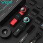Триммер VGR V-977 BLACK, регулировка мощности 6000 - 8000 RPM, 2500 mAh, 4 насадки, LED display