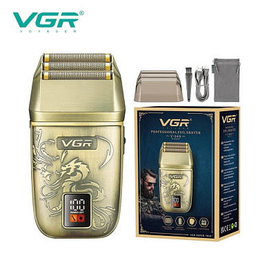 электробритва vgr v-349 шейвер, тройное лезвие, ipx6, led display, оптом, купить