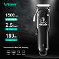 Аккумуляторная машинка для стрижки (clipper) VGR V-679 BLACK, 4 насадки