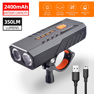 велофара bc25s, 300lm, waterproof, power bank, li-ion аккумулятор, зу type-c, индикация заряда, оптом, купить