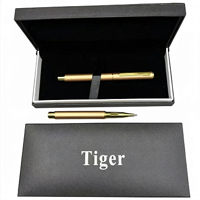 подарочная ручка роллерная tiger в футляре (золотистая) 30063, оптом, купить