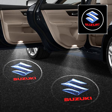 лазерная дверная подсветка/проекция в дверь автомобиля suzuki 187 white-blue, оптом, купить