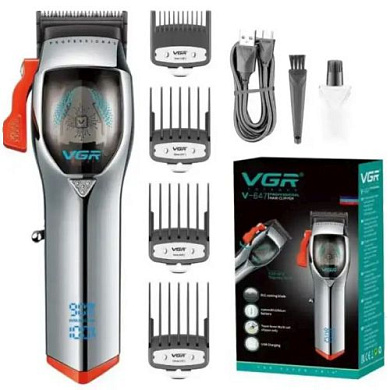 машинка (триммер) для стрижки волос vgr v-647, professional, 4 насадки, led display, оптом, купить