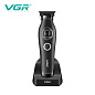 Триммер VGR V-880T BLACK, EXTERNAL ROTOR MOTOR, MIM BLADE, 4 насадки, док-станция