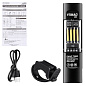 Фонарь YEMAO YM-M31 P50+лазер(RED)+SMD(RGB), Li-Ion аккумулятор, ЗУ Type-C, магнит, зажим