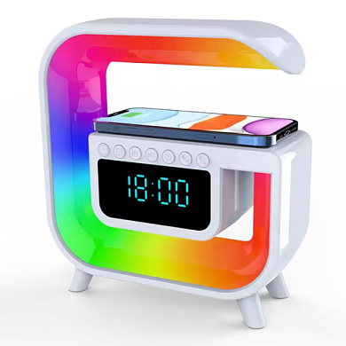 light sound machine g30, rgb ночник, часы, беспроводная зарядка,  bluetooth колонка, оптом, купить