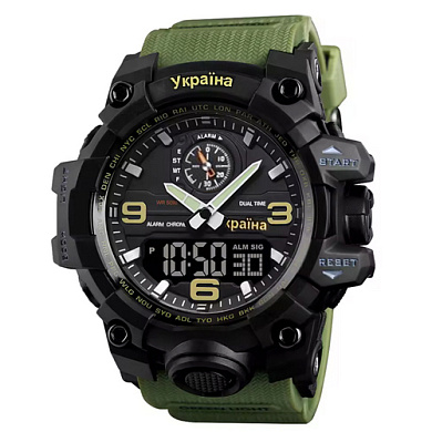 часы наручные 1586ag skmei, army green, ukraine, оптом, купить
