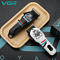 Акумуляторна машника для стриження (clipper) VGR V-699 BLACK, 4 насадки, LED display