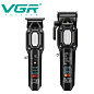 Комплект VGR 2 в 1 V-600&900 BLACK, акумуляторна машинка для стрижки (clipper) і тример, 10 насадок, LED display, 7000 RPM