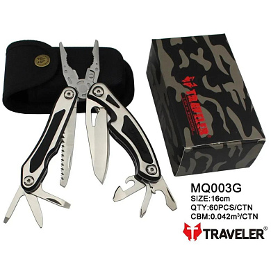 мультиинструмент (мультитул) traveler mq-003g deluxe 8 в 1, 16см , оптом, купить