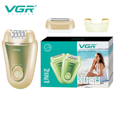 эпилятор vgr 2 в 1 v-758 gold, 2 насадки, оптом, купить
