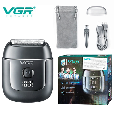 электробритва vgr v-380 black шейвер, тройное лезвие, ipx6, оптом, купить