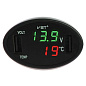 Термометр вольтметр VST-708-4, зелено-красный, +2 USB разьема