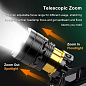 Фонарь налобный A16-GT, IPX65, 2x18650, ЗУ Type-C, zoom, Box