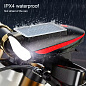 Велофонарь с сигналом 7599/S7588, солнечная батарея, Waterproof, Li-Ion аккум., ЗУ Type-C