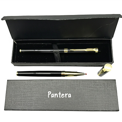 подарочная ручка роллерная pantera в футляре (черно-золотая) 3560, оптом, купить