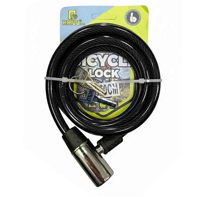 замок велосипедный kihuu lock 185, 12*180 тросовый, 2 ключа, оптом, купить