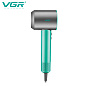 Фен профессиональный VGR V-440 GREEN, 3 уровня обдува, 3 уровня температуры, 110000 RPM, 3 насадки