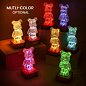 Ночник 3D Bearbrick Мишка KX197 8 цветов, RGB+Warm Light
