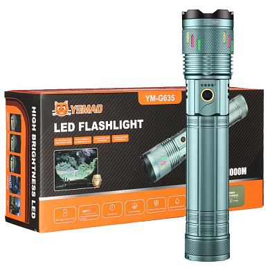 фонарь yemao ym-g635 tg 30w, 1x401350, power bank, зу type-c, zoom, кейс, оптом, купить