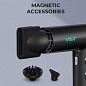 Фен профессиональный VGR V-401 BLACK, 40 уровней обдува 70000 - 110000 RPM, 40 уровней температуры 60°C - 100°C, 3 насадки