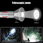 Фонарь CB-X723-TG+3LED, Li-Ion аккумулятор, 3 фильтра, ЗУ Type-C, zoom, Box