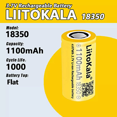 аккумулятор 18350, liitokala, 1100mah, 3.7v, оптом, купить