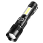 Фонарь COB18-WHITE LASER LED PM10-TG+COB, 1x18650, power bank, магнит, ЗУ Type-C, zoom