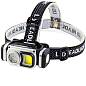 Фонарь налобный HX-T60-5SMD+COB(White+Red), Waterproof, 1x18650, ЗУ Type-C, магнит, Box
