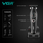 Триммер VGR V-880T BLACK, EXTERNAL ROTOR MOTOR, MIM BLADE, 4 насадки, док-станция