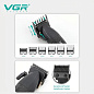 Аккумуляторная машинка для стрижки (clipper) VGR V-640C BLACK, 6 насадок, LED display, 9000RPM