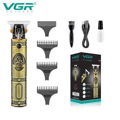машинка (триммер) для стрижки волос и бороды vgr v-085, professional, 3 насадки, strong battery, оптом, купить