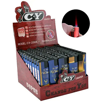 зажигалка с фонариком (турбо пламя) вино 2588-4, оптом, купить