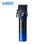 Аккумуляторная машинка для стрижки (clipper) VGR V-001 BLUE, 10 насадок, 9000 RPM, 4600 mAh, LED light, LED display