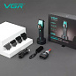 Триммер VGR V-885T GREEN, 4 насадки, LED display